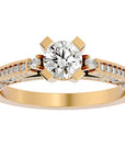Inel de Logodnă din Aur 14k cu Diamante Naturale Rotund Brilliant de 0.39 ct din 14k Aur Galben - Castelo.ro