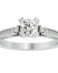Inel de Logodnă din Aur 14k cu Moissanite Rotund Brilliant de 0.39 ct din 14k Aur Alb - Castelo.ro