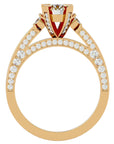 Inel de Logodnă din Aur 14k cu Moissanite Rotund Brilliant de 0.39 ct din 14k Aur Galben - Castelo.ro