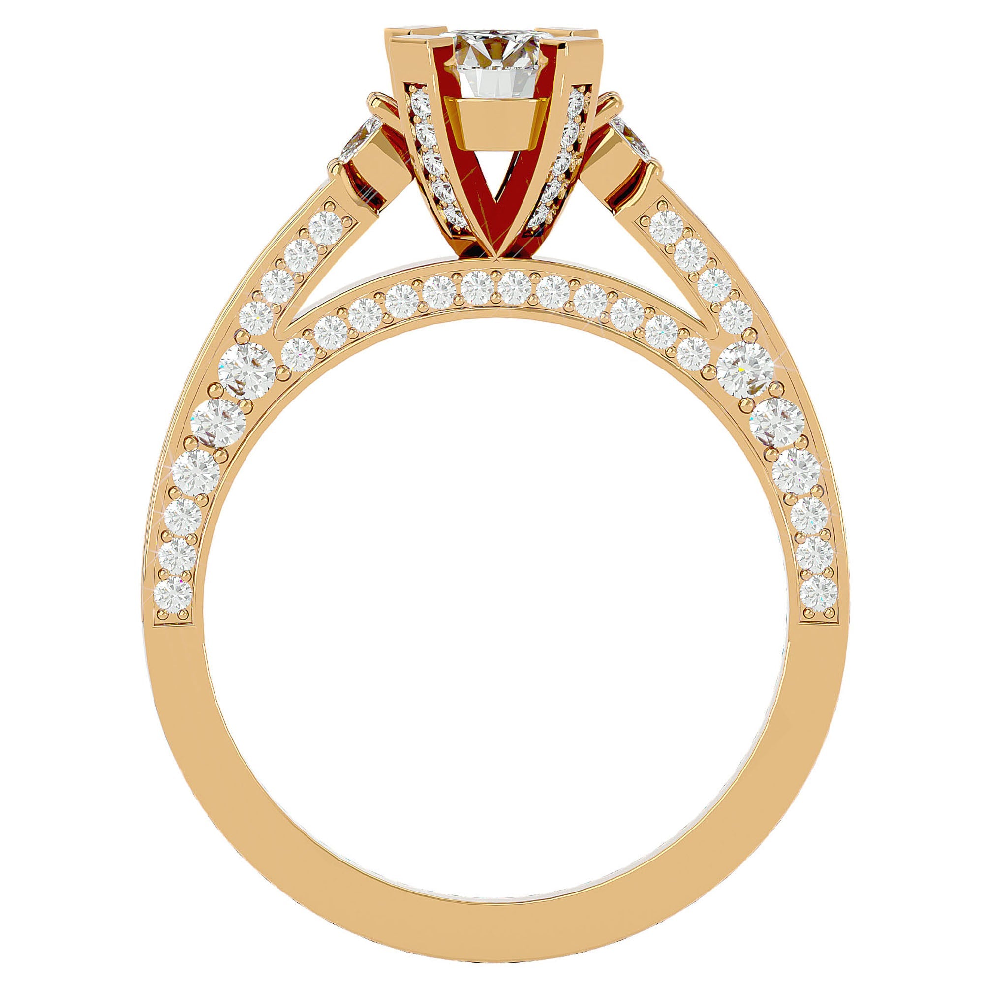 Inel de Logodnă cu Diamante Create în Laborator Rotund Brilliant de 0.39 ct din 18k Aur Galben - Castelo.ro