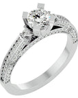Inel de Logodnă din Aur 14k cu Moissanite Rotund Brilliant de 0.39 ct din 14k Aur Alb - Castelo.ro
