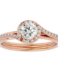 Inel de Logodnă din Aur 14k cu Moissanite Rotund Brilliant de 0.83 ct din 14k Aur Roz - Castelo.ro