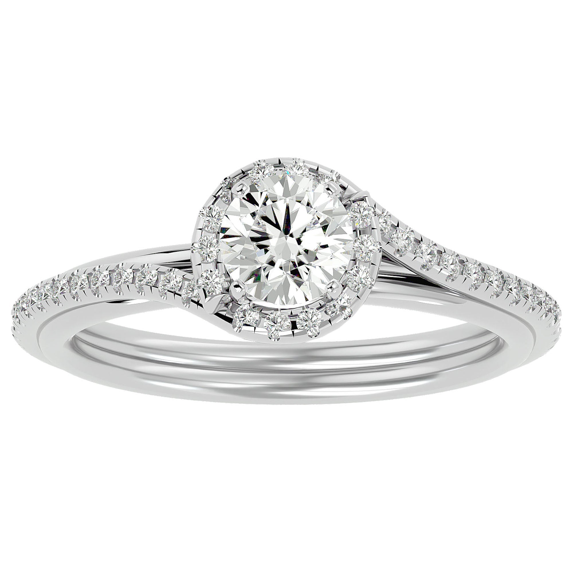 Inel de Logodnă cu Moissanite Rotund Brilliant de 0.83 ct din Platina - Castelo.ro