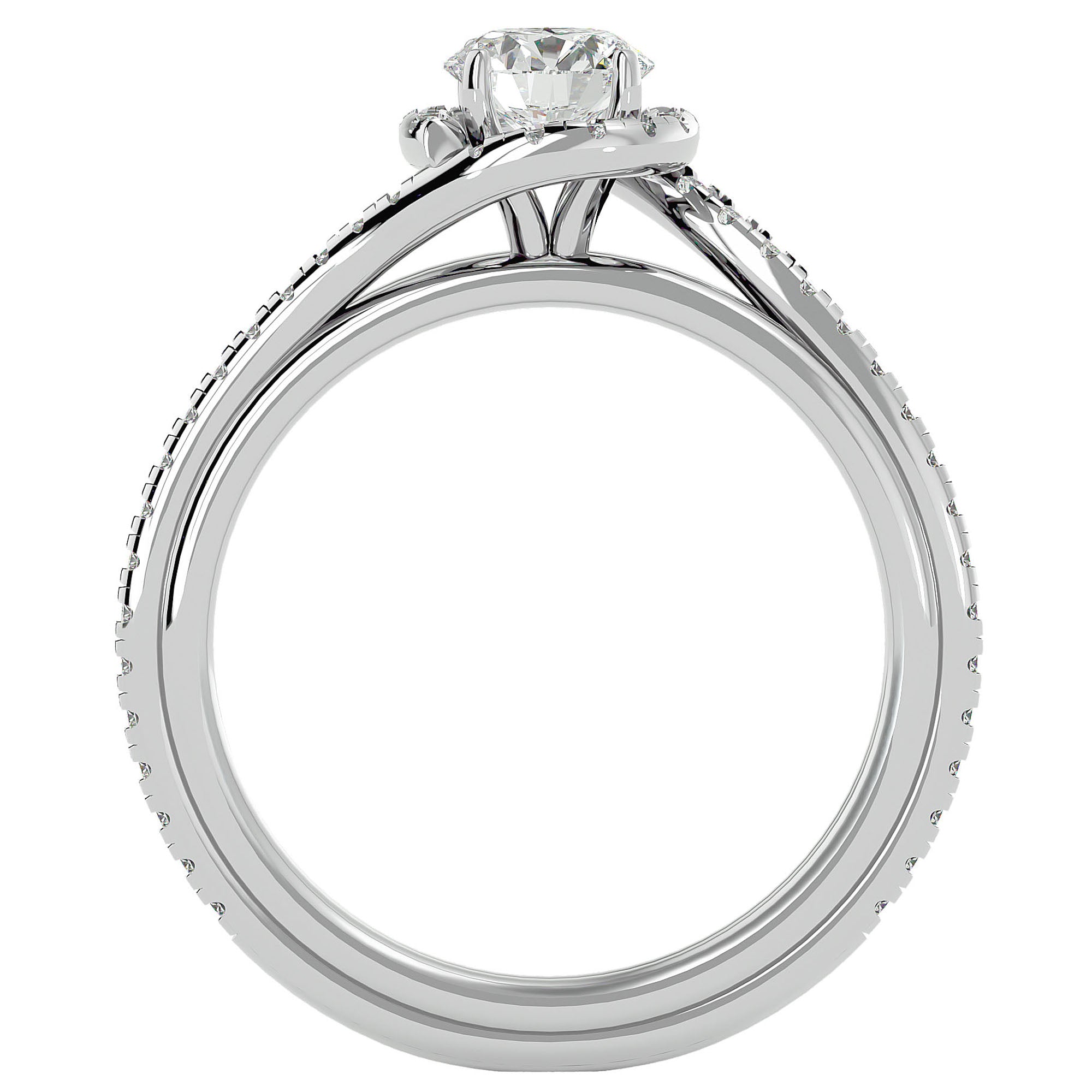 Inel de Logodnă cu Moissanite Rotund Brilliant de 0.83 ct din Platina - Castelo.ro
