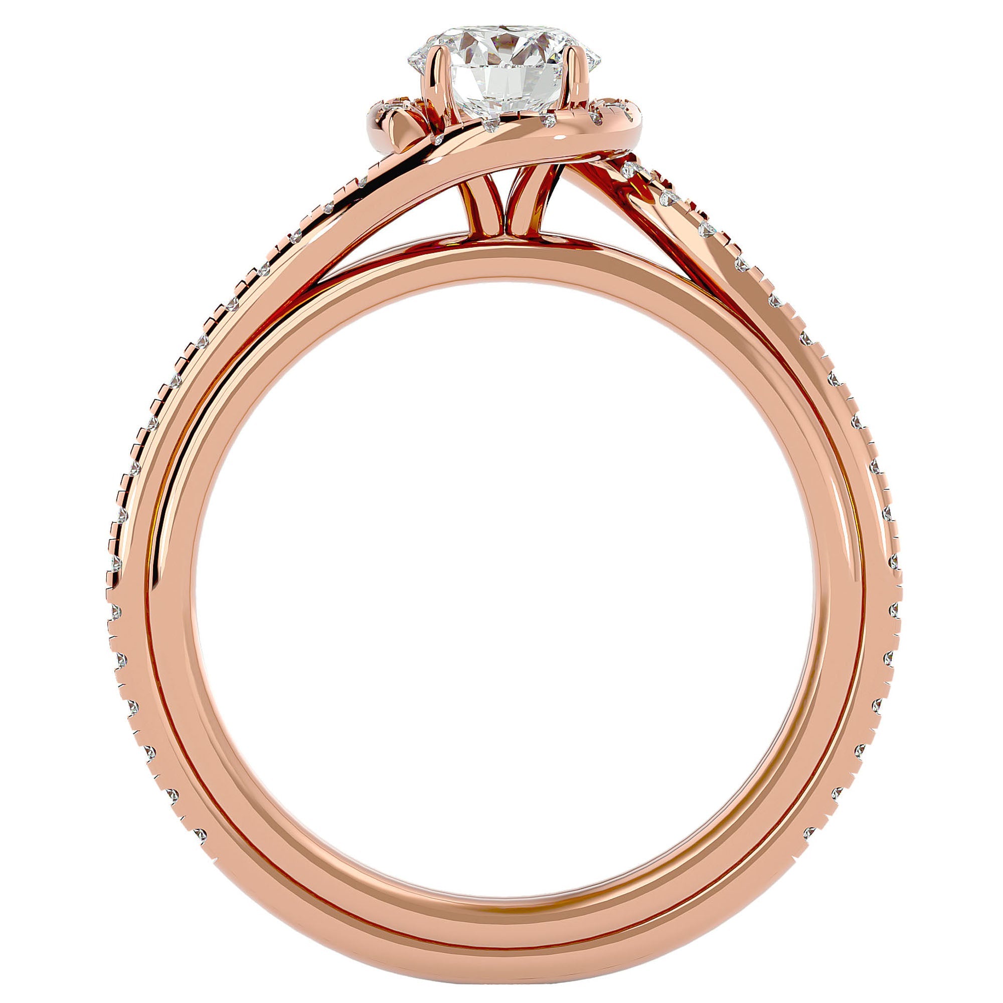 Inel de Logodnă cu Moissanite Rotund Brilliant de 0.83 ct din 18k Aur Roz - Castelo.ro
