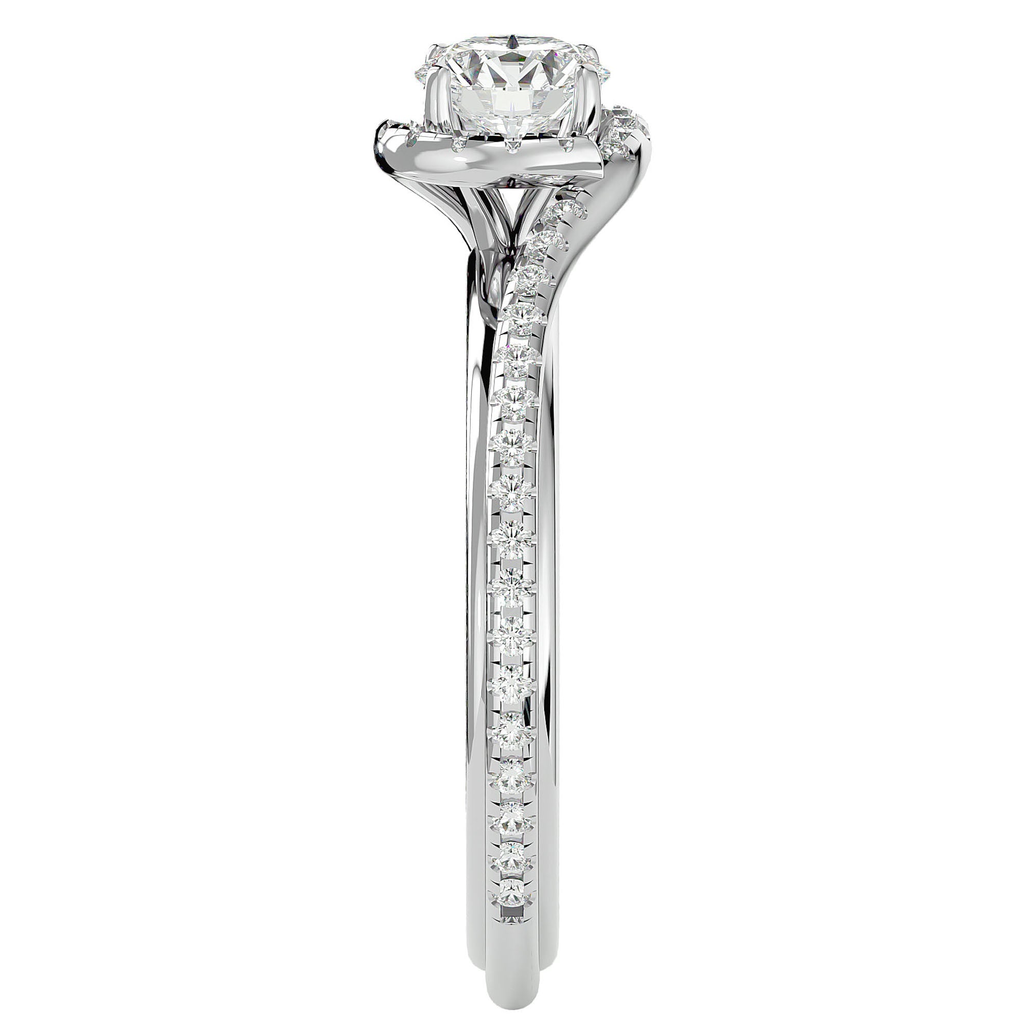 Inel de Logodnă cu Moissanite Rotund Brilliant de 0.83 ct din Platina - Castelo.ro
