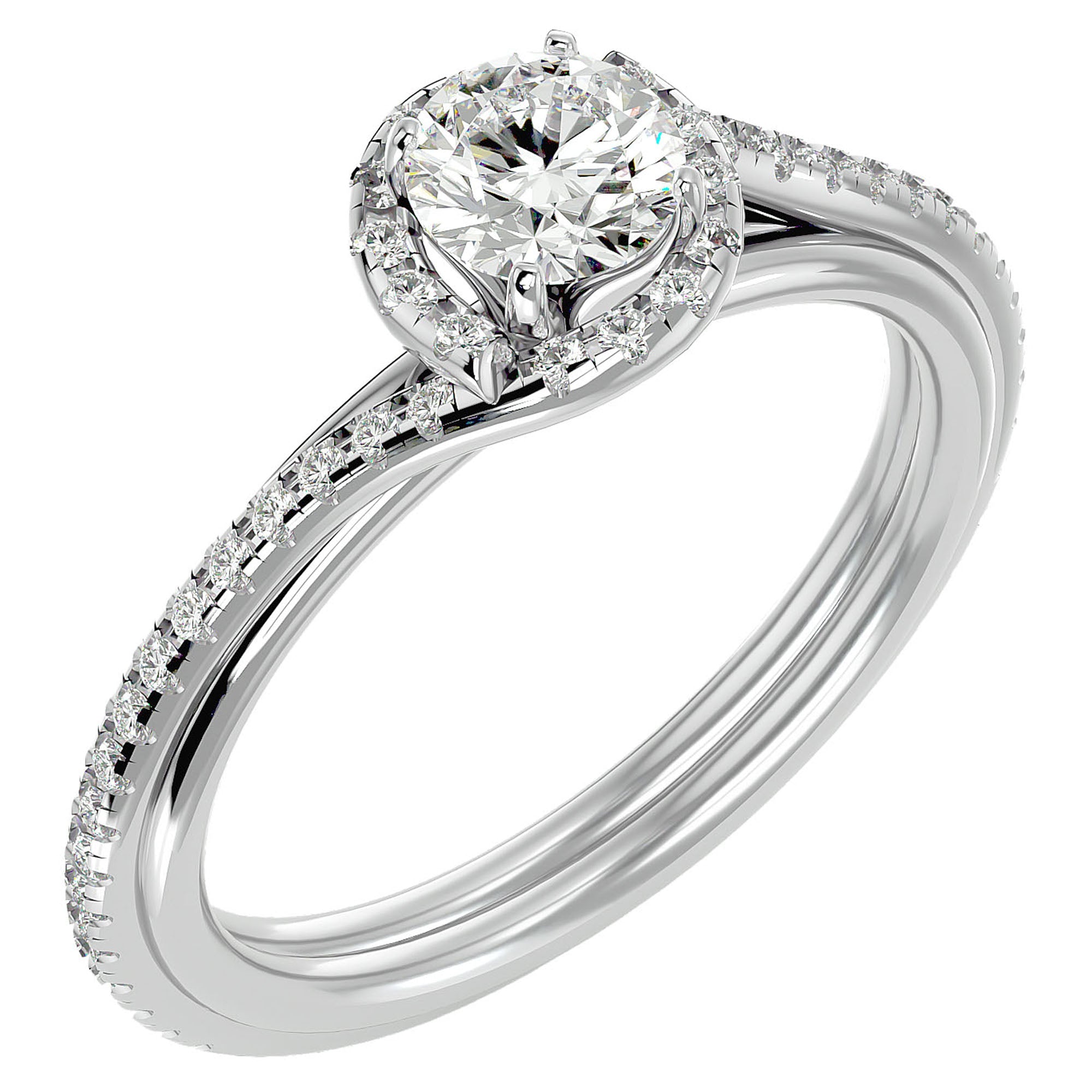 Inel de Logodnă cu Moissanite Rotund Brilliant de 0.83 ct din Platina - Castelo.ro