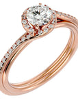 Inel de Logodnă din Aur 14k cu Diamante Create în Laborator Rotund Brilliant de 0.83 ct din 14k Aur Roz - Castelo.ro