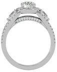 Inel de Logodnă Vintage cu Trei Moissanite Pavè de 1.43 ct din Platina - Castelo.ro