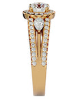 Inel de Logodnă Vintage cu Trei Moissanite Pavè de 1.43 ct din 18k Aur Galben - Castelo.ro