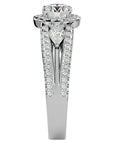 Inel de Logodnă Vintage cu Trei Moissanite Pavè de 1.43 ct din Platina - Castelo.ro