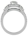 Inel de Logodnă Vintage cu Trei Diamante Naturale Pavè 1.43 ct din Platina - Castelo.ro