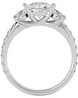Inel de Logodnă cu Trei Diamante Create în Laborator Pavè de 2.34 ct din Platina - Castelo.ro