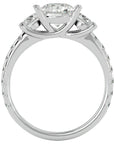 Inel de Logodnă cu Trei Moissanite Pavè de 2.34 ct din Platina - Castelo.ro