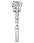 Inel de Logodnă cu Trei Diamante Naturale Pavè de 2.34 ct din Platina - Castelo.ro