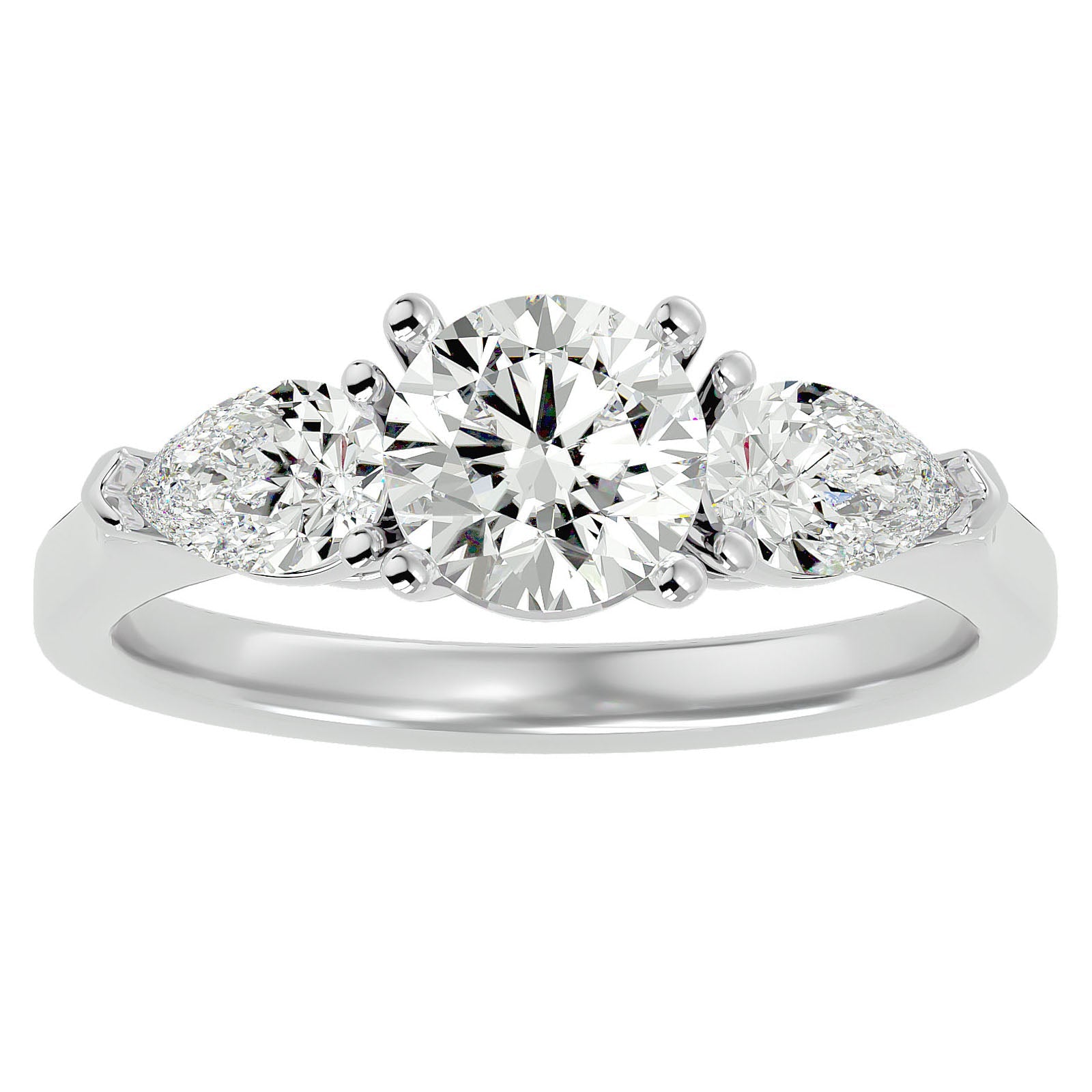 Inel de Logodnă cu Trei Diamante Naturale de 1.89 ct din Platina - Castelo.ro