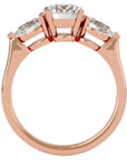 Inel de Logodnă cu Trei Moissanite de 1.89 ct din 18k Aur Roz - Castelo.ro