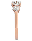 Inel de Logodnă cu Trei Diamante Naturale de 1.89 ct din 18k Aur Roz - Castelo.ro