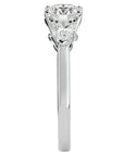 Inel de Logodnă cu Trei Moissanite de 1.89 ct din Platina - Castelo.ro