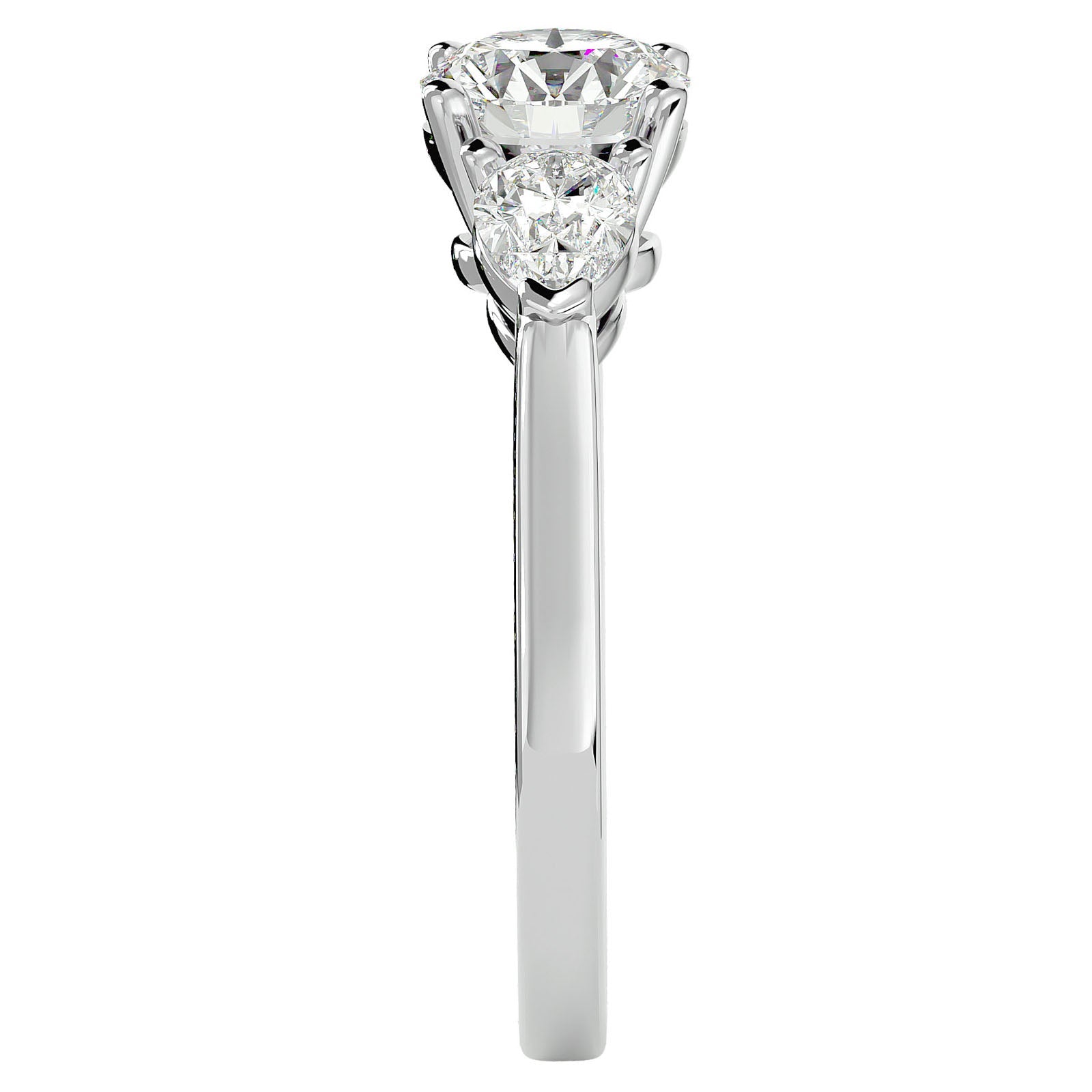 Inel de Logodnă cu Trei Diamante Naturale de 1.89 ct din Platina - Castelo.ro