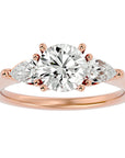 Inel de Logodnă cu Trei Diamante Naturale de 1.73 ct din 18k Aur Roz - Castelo.ro