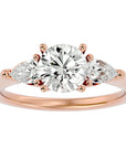 Inel de Logodnă cu Trei Diamante Create în Laborator de 1.73 ct din 18k Aur Roz - Castelo.ro