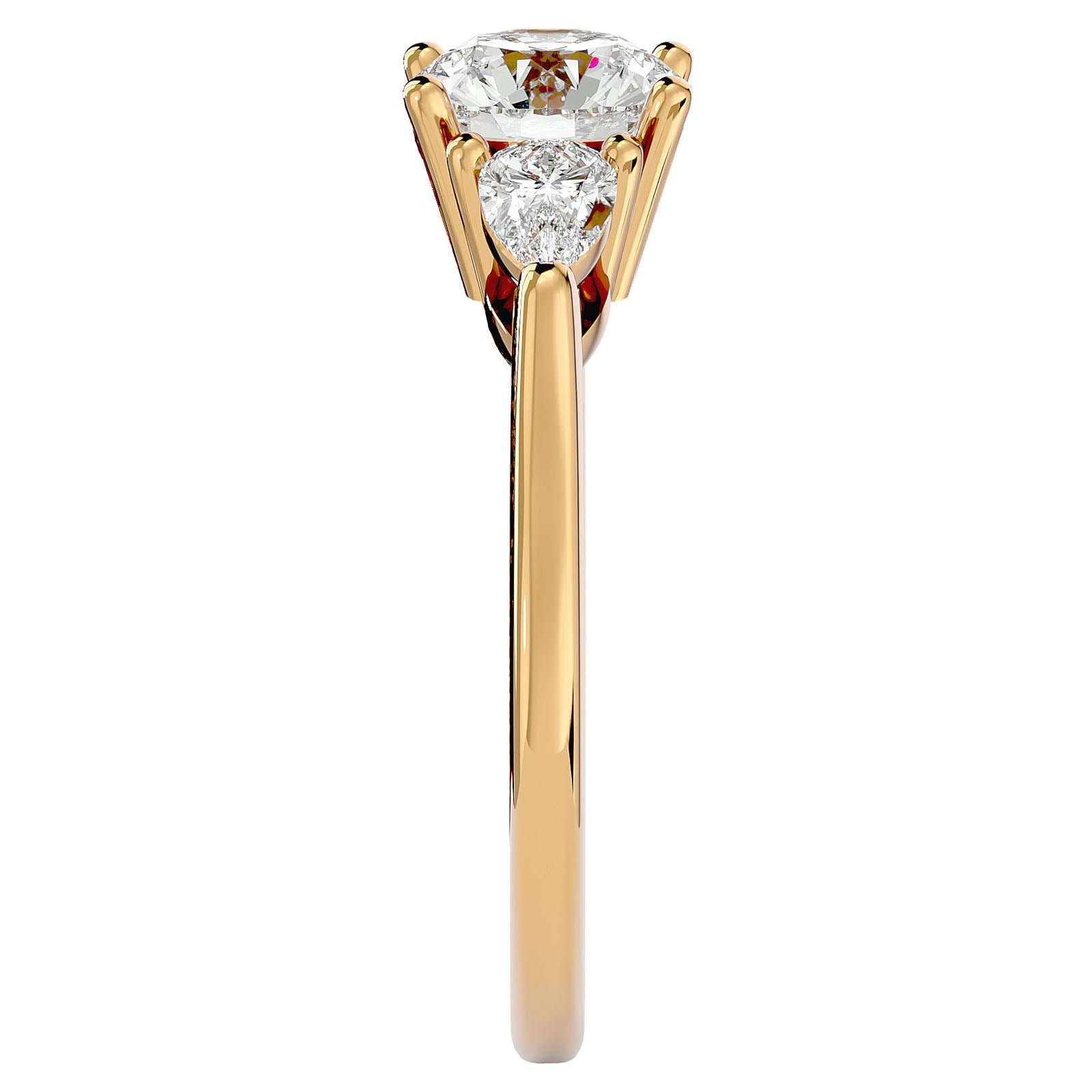 Inel de Logodnă cu Trei Diamante Naturale de 1.73 ct din 18k Aur Galben - Castelo.ro