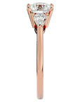 Inel de Logodnă din Aur 14k cu Trei Diamante Create în Laborator de 1.73 ct din 14k Aur Roz - Castelo.ro