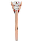 Inel de Logodnă din Aur 14k cu Trei Diamante Naturale de 1.73 ct din 14k Aur Roz - Castelo.ro