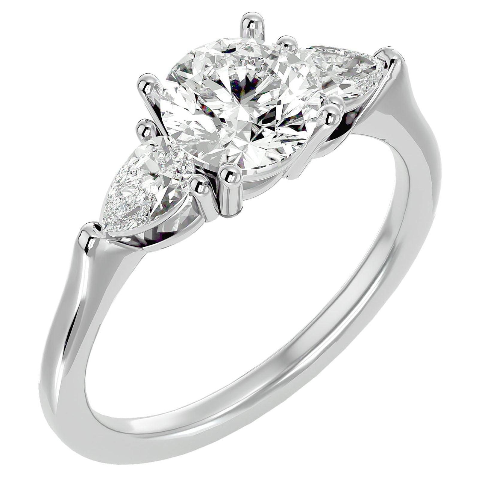 Inel de Logodnă cu Trei Diamante Naturale de 1.73 ct din Platina - Castelo.ro