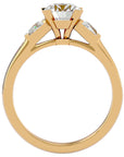 Inel de Logodnă din Aur 14k cu Trei Moissanite Pavè de 1.68 ct din 14k Aur Galben - Castelo.ro