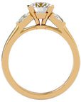 Inel de Logodnă cu Trei Moissanite Pavè de 1.68 ct din 18k Aur Galben - Castelo.ro