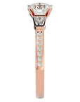 Inel de Logodnă din Aur 14k cu Trei Diamante Naturale Pavè de 1.68 ct din 14k Aur Roz - Castelo.ro