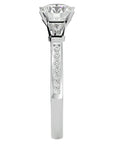 Inel de Logodnă din Aur 14k cu Trei Moissanite Pavè de 1.68 ct din 14k Aur Alb - Castelo.ro