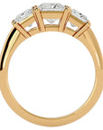 Inel de Logodnă din Aur 14k Trei Diamante Naturale Tăietură Princess de 2.18 ct din 14k Aur Galben - Castelo.ro