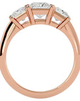 Inel de Logodnă Trei Diamante Create în Laborator Tăietură Princess de 2.18 ct din 18k Aur Roz - Castelo.ro