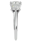 Inel de Logodnă Trei Diamante Create în Laborator Tăietură Princess de 2.18 ct din Platina - Castelo.ro