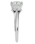 Inel de Logodnă din Aur 14k Trei Diamante Naturale Tăietură Princess de 2.18 ct din 14k Aur Alb - Castelo.ro