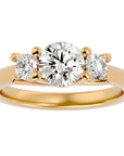 Inel de Logodnă Cu Trei Moissanite de 1.39 ct din 18k Aur Galben - Castelo.ro