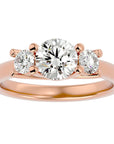 Inel de Logodnă din Aur 14k Cu Trei Moissanite de 1.39 ct din 14k Aur Roz - Castelo.ro