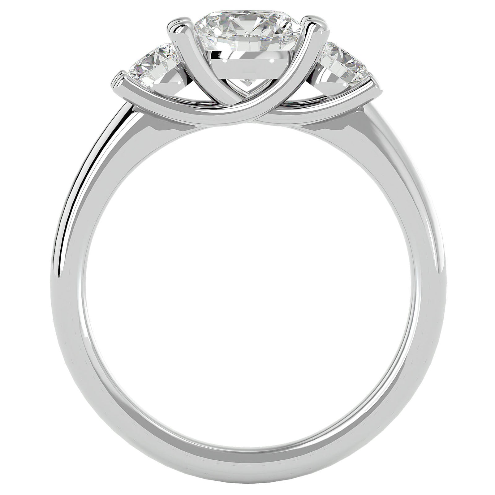 Inel de Logodnă Cu Trei Moissanite de 1.39 ct din Platina - Castelo.ro