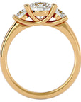 Inel de Logodnă Cu Trei Moissanite de 1.39 ct din 18k Aur Galben - Castelo.ro