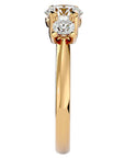 Inel de Logodnă Cu Trei Moissanite de 1.39 ct din 18k Aur Galben - Castelo.ro