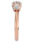Inel de Logodnă din Aur 14k Cu Trei Diamante Create în Laborator de 1.39 ct din 14k Aur Roz - Castelo.ro