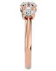 Inel de Logodnă Cu Trei Moissanite de 1.39 ct din 18k Aur Roz - Castelo.ro