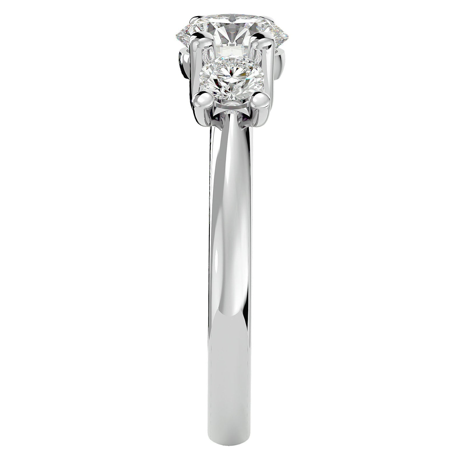 Inel de Logodnă Cu Trei Moissanite de 1.39 ct din Platina - Castelo.ro