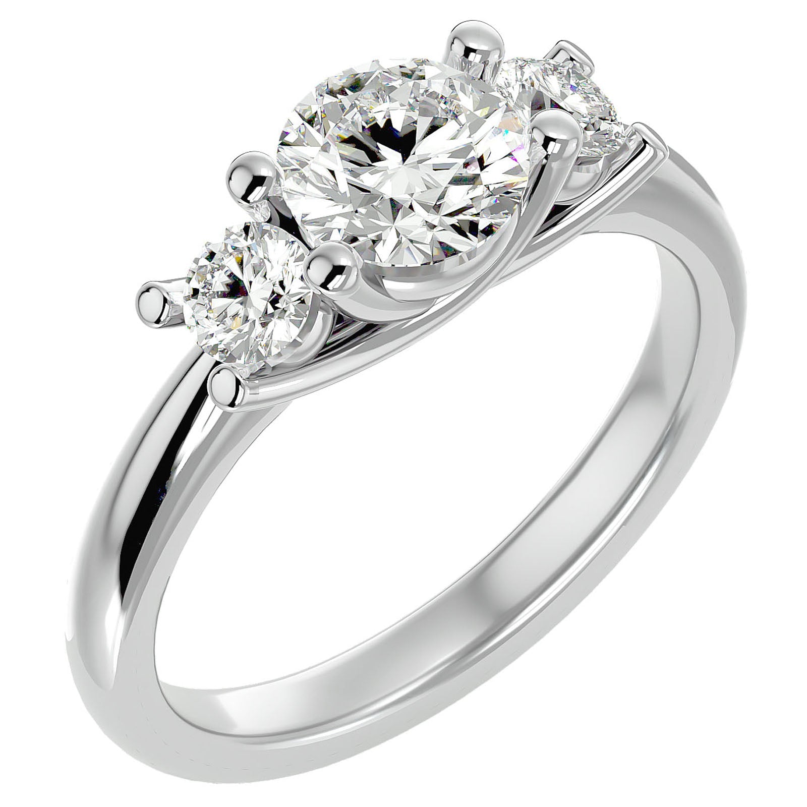 Inel de Logodnă Cu Trei Moissanite de 1.39 ct din Platina - Castelo.ro