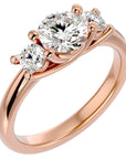 Inel de Logodnă din Aur 14k Cu Trei Diamante Create în Laborator de 1.39 ct din 14k Aur Roz - Castelo.ro