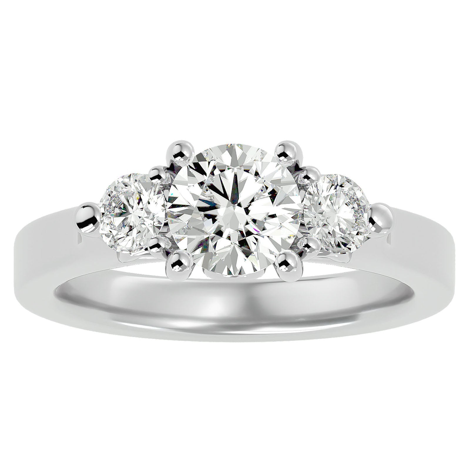 Inel de Logodnă Charlotte Cu Trei Diamante Naturale de 1.88 ct din Platina - Castelo.ro