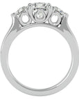 Inel de Logodnă Charlotte Cu Trei Moissanite de 1.88 ct din Platina - Castelo.ro